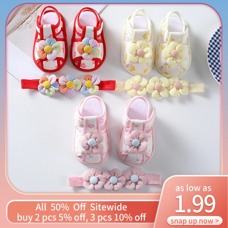 Baby Girl Flower Sandal Headband Sets Toddler Anti-slip Soft Bottom Cotton Sole Infant First Walker Summer Hollow Shoe Hairband
Baby Girl Flower Sandal Headband Sets Toddler Anti-slip Soft Bottom Cotton Sole Infant First Walker Summer Hollow Shoe Hairband