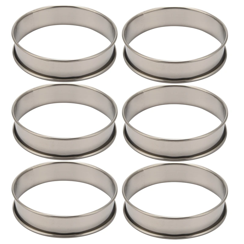 6 Pack 4 Inch Double Rolled English Muffin Rings, Stainless Steel Crumpet Rings, Tart Rings, Round
6 Pack 4 Inch Double Rolled English Muffin Rings, Stainless Steel Crumpet Rings, Tart Rings, Round