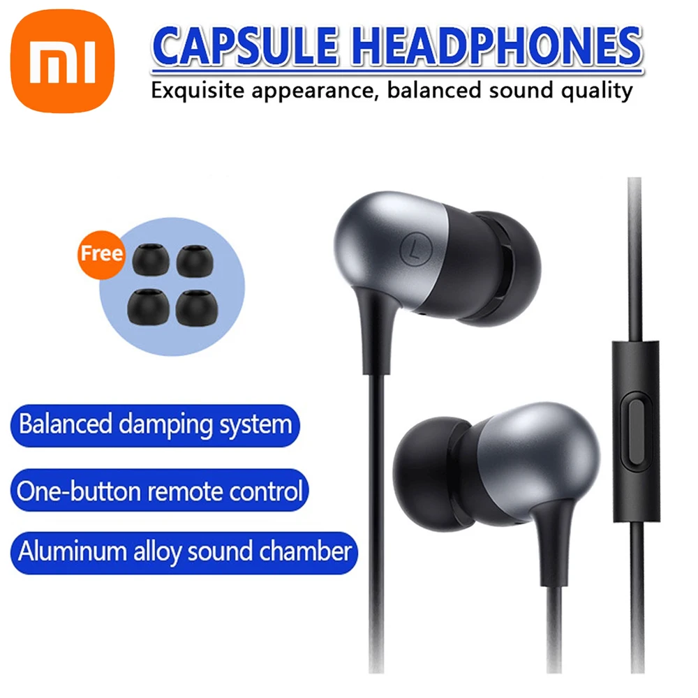 Original Xiaomi Capsule Headphones Balanced Damping System Pure Sound One-Button Remote Control Sport Music Earphones With Mic
Original Xiaomi Capsule Headphones Balanced Damping System Pure Sound One-Button Remote Control Sport Music Earphones With Mic