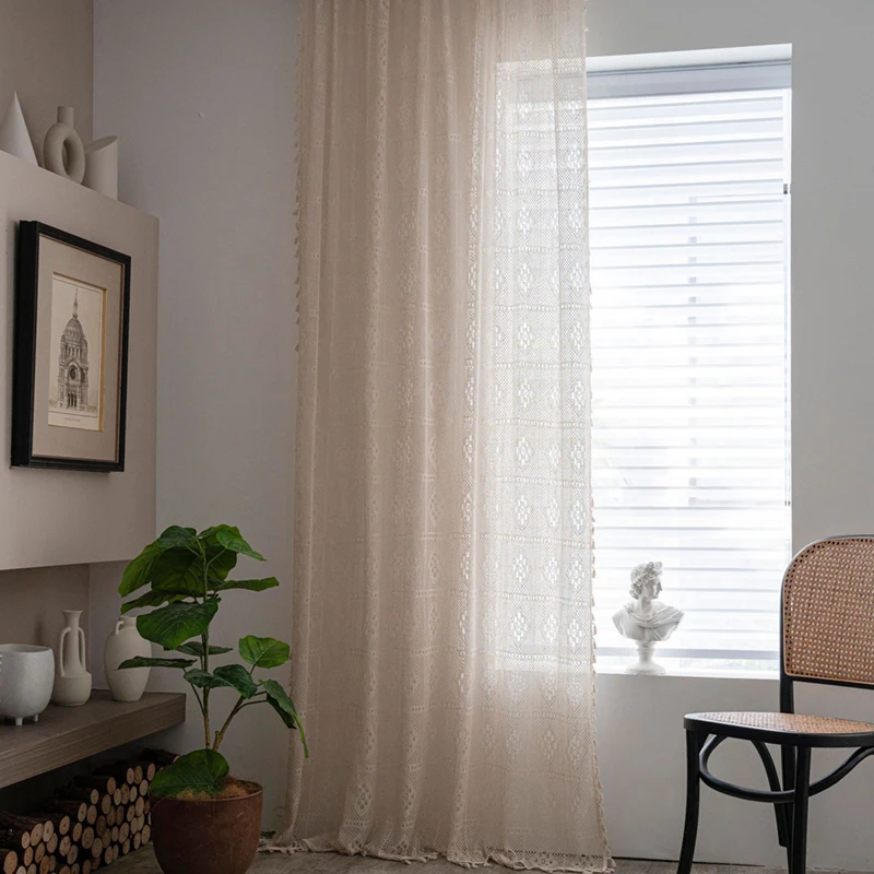 Curtain American Country Crochet Hollow Tassel Blackout Bedroom Boho Chic Crochet Knitted Window Curtains Translucent Shading
Curtain American Country Crochet Hollow Tassel Blackout Bedroom Boho Chic Crochet Knitted Window Curtains Translucent Shading