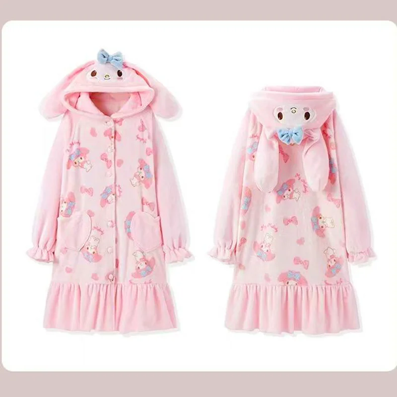 Original Mymelody Flannel Nightgown New Cartoon Sanrio Kuromi Cinnamoroll Hello Kitty Winter Coral Fleece Pajamas Girls Gift
Original Mymelody Flannel Nightgown New Cartoon Sanrio Kuromi Cinnamoroll Hello Kitty Winter Coral Fleece Pajamas Girls Gift