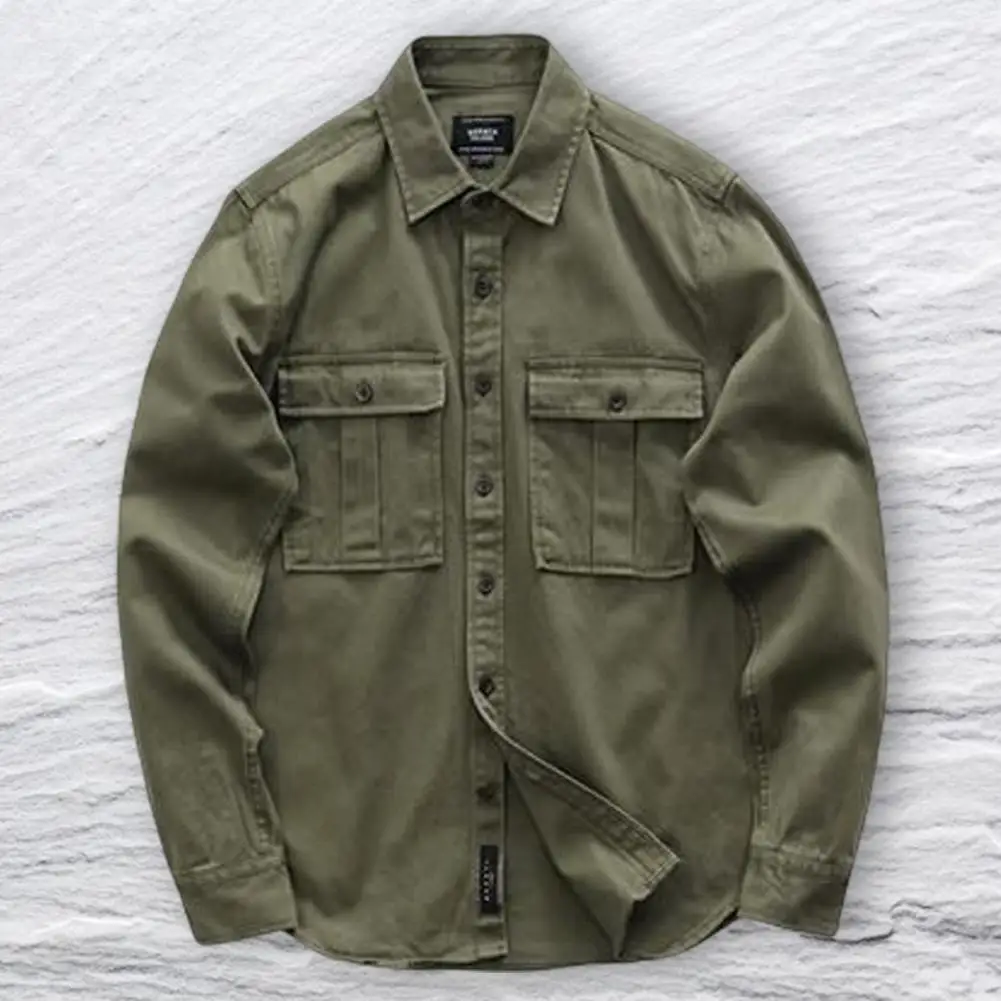 Stylish Men Cargo Shirt Long Sleeves Casual Retro Spring Cargo Shirt Breathable Spring Cargo Shirt for Daily Wear
Stylish Men Cargo Shirt Long Sleeves Casual Retro Spring Cargo Shirt Breathable Spring Cargo Shirt for Daily Wear