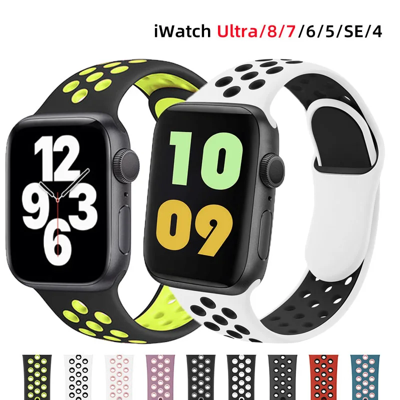 Strap For Apple Watch Band Ultra 49mm 45mm 44mm 40mm 41mm 42mm 38mm Silicone Bracelet Apple Watch Series 8 7 SE 6 5 4 3 correa
Strap For Apple Watch Band Ultra 49mm 45mm 44mm 40mm 41mm 42mm 38mm Silicone Bracelet Apple Watch Series 8 7 SE 6 5 4 3 correa