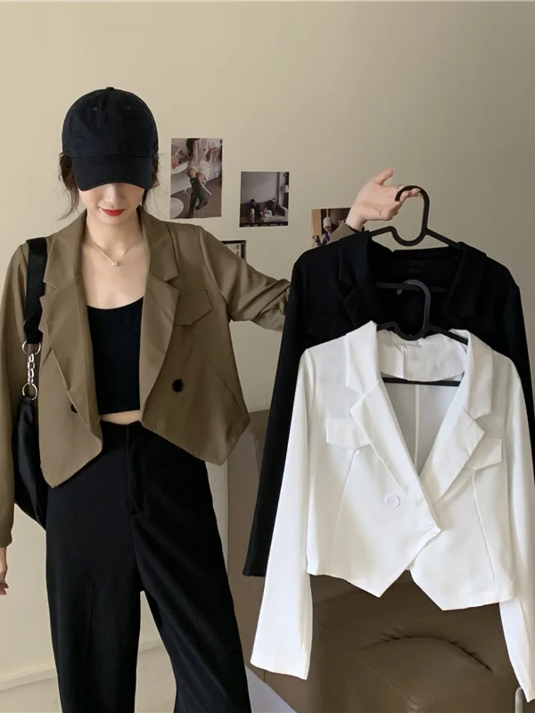 Blazers Women Cropped Solid Simple Classic All-match Elegant Fashionable Design Long Sleeve Basic Outerwear Chic Tops New
Blazers Women Cropped Solid Simple Classic All-match Elegant Fashionable Design Long Sleeve Basic Outerwear Chic Tops New