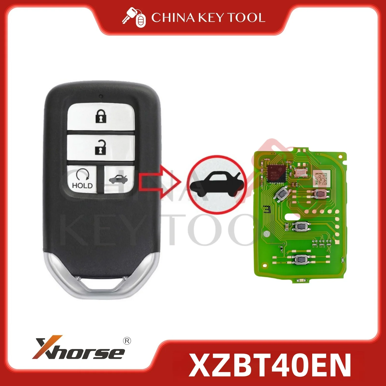 1PCS XHORSE XZBT40EN 4 Button For Honda Remote PCBs for Civic 2016-2019 With Key Shell
1PCS XHORSE XZBT40EN 4 Button For Honda Remote PCBs for Civic 2016-2019 With Key Shell