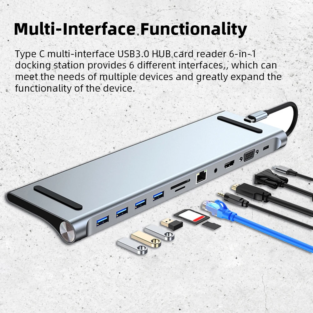 Интеллектуальная док-станция 11 в 1, USB 5,0, совместимая с HDMI, скорость передачи Гбит/с для смартфонов