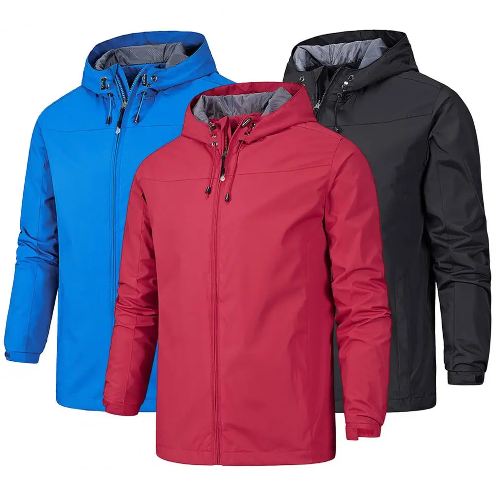 Trendy Male Jacket Stand Collar Fasten Tape Cuffs Men Windbreaker Male Hooded Solid Color Casual Jacket
Trendy Male Jacket Stand Collar Fasten Tape Cuffs Men Windbreaker Male Hooded Solid Color Casual Jacket