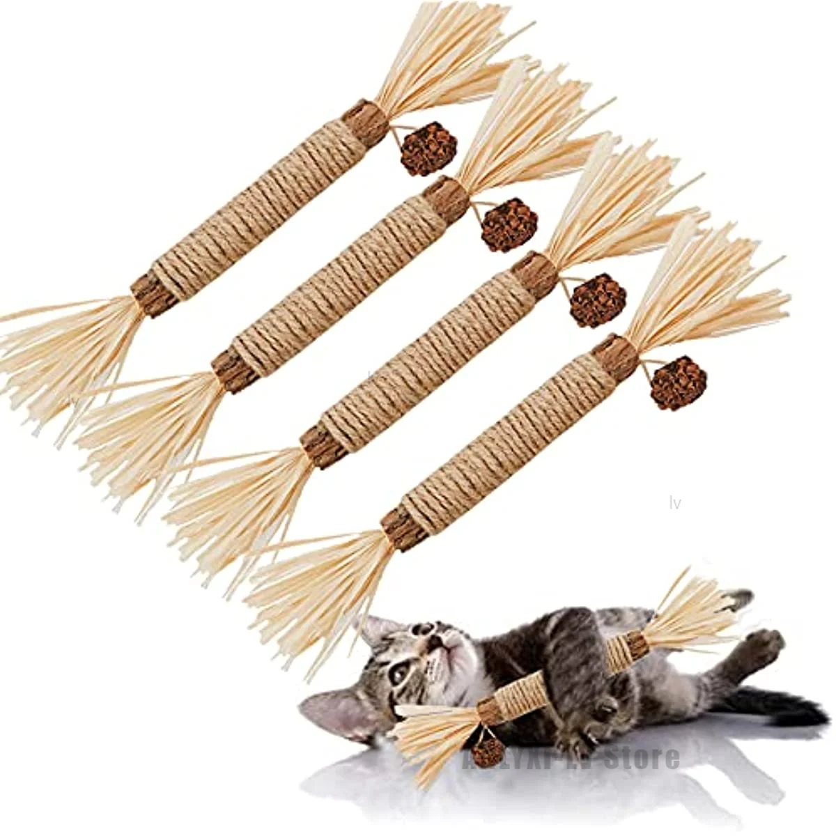 

Cat Toys Silvervine Chew Stick Kitten Treat Catnip Toy Kitty Natural Stuff with Catnip for Cleaning Teeth Dental Cats snacks