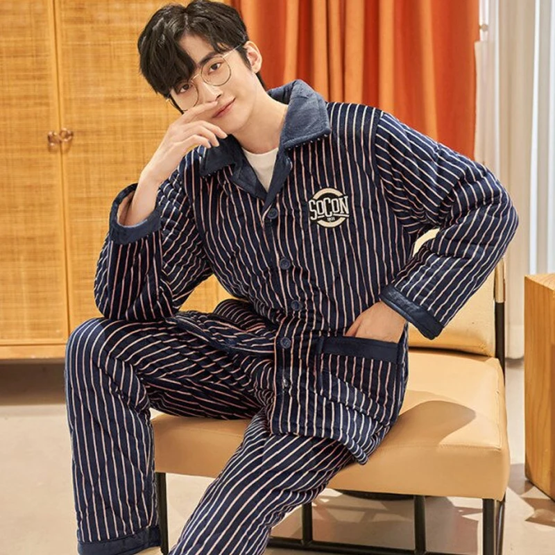 QUHENG Pajamas for Men Suit Winter Coral Flannel Homewear Suit Long Sleeve Thick Warm Flannel Soft Comfortable Sleepwear Set
QUHENG Pajamas for Men Suit Winter Coral Flannel Homewear Suit Long Sleeve Thick Warm Flannel Soft Comfortable Sleepwear Set
