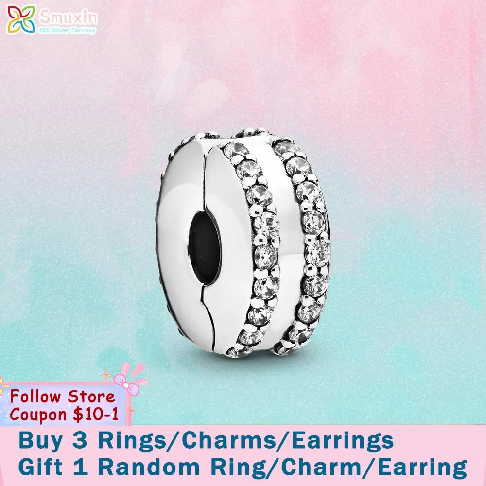 Smuxin 925 Sterling Silver Beads Double Lined Pave Clip Charms fit Original Pandora Bracelets for Women Jewelry Making Gift 
Smuxin 925 Sterling Silver Beads Double Lined Pave Clip Charms fit Original Pandora Bracelets for Women Jewelry Making Gift