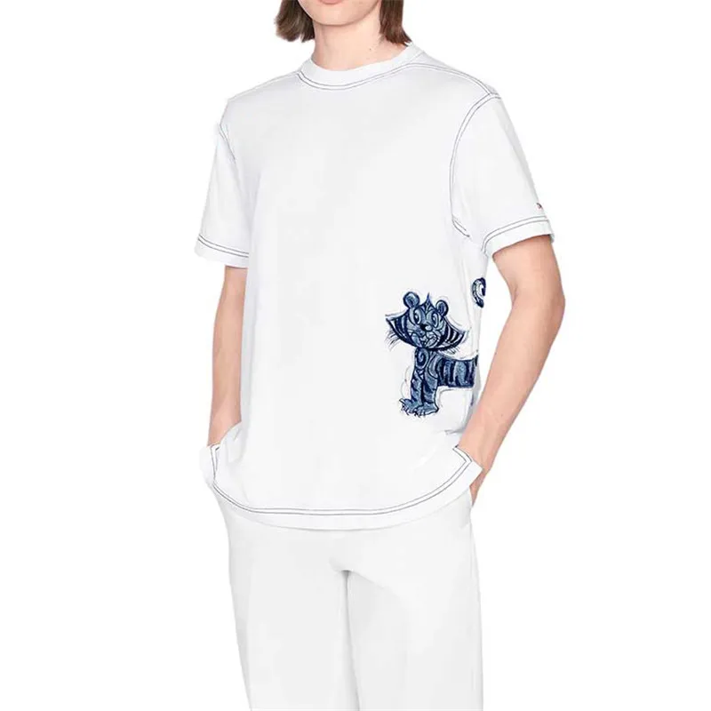 2022 Spring Summer Tiger Year Limited Tiger Animal Pattern Short Sleeve T-Shirt Casual Simple Loose Round Neck Embroidered Top
2022 Spring Summer Tiger Year Limited Tiger Animal Pattern Short Sleeve T-Shirt Casual Simple Loose Round Neck Embroidered Top