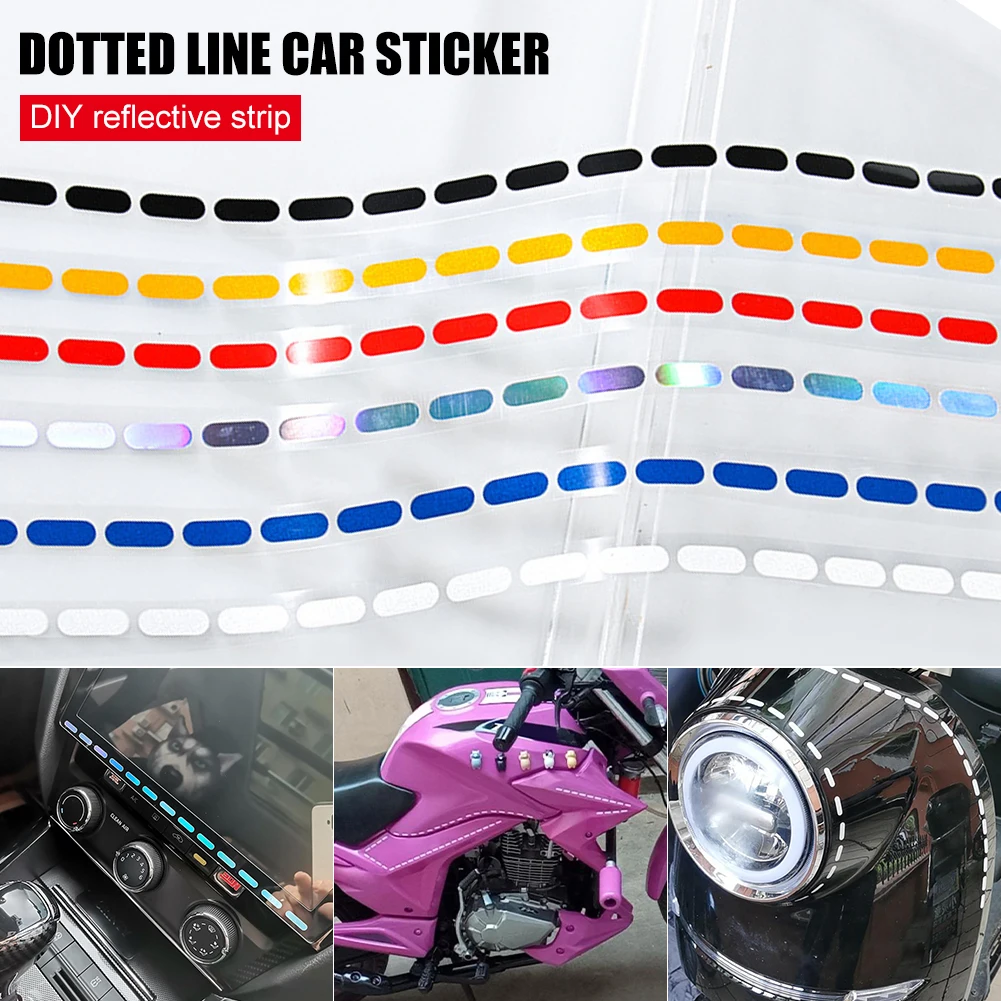 5Pcs Universal Reflective Stickers DIY Dotted Line Car Decorative Sticker Strips for Vehicles Cars Motorcyles Bikes Accessories
5Pcs Universal Reflective Stickers DIY Dotted Line Car Decorative Sticker Strips for Vehicles Cars Motorcyles Bikes Accessories