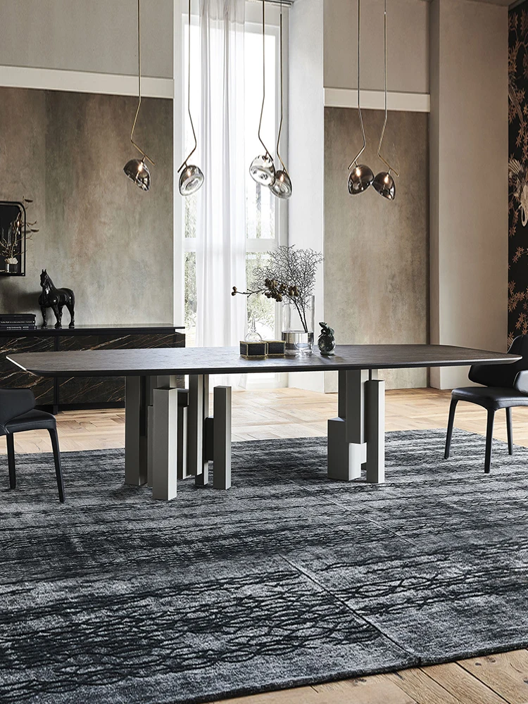 Italian minimalist solid wood rectangular dining table villa restaurant designer modern light luxury dining table and chair comb
Italian minimalist solid wood rectangular dining table villa restaurant designer modern light luxury dining table and chair comb