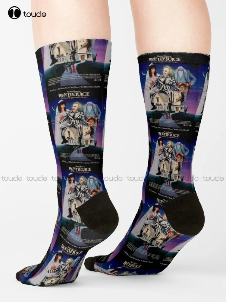 

Beetlejuice (1988) Tim Burton Socks Winter Socks For Men Personalized Custom Unisex Adult Teen Youth Socks 360° Digital Print