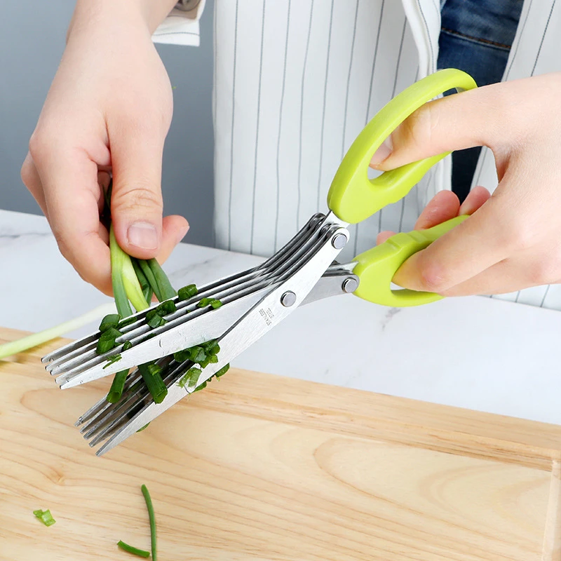 Multi-Functional Stainless Steel Five-Layer Kitchen Scissors Pepper Shredded Chopped Scallion Cutter Laver Cut Cooking Tool
Multi-Functional Stainless Steel Five-Layer Kitchen Scissors Pepper Shredded Chopped Scallion Cutter Laver Cut Cooking Tool