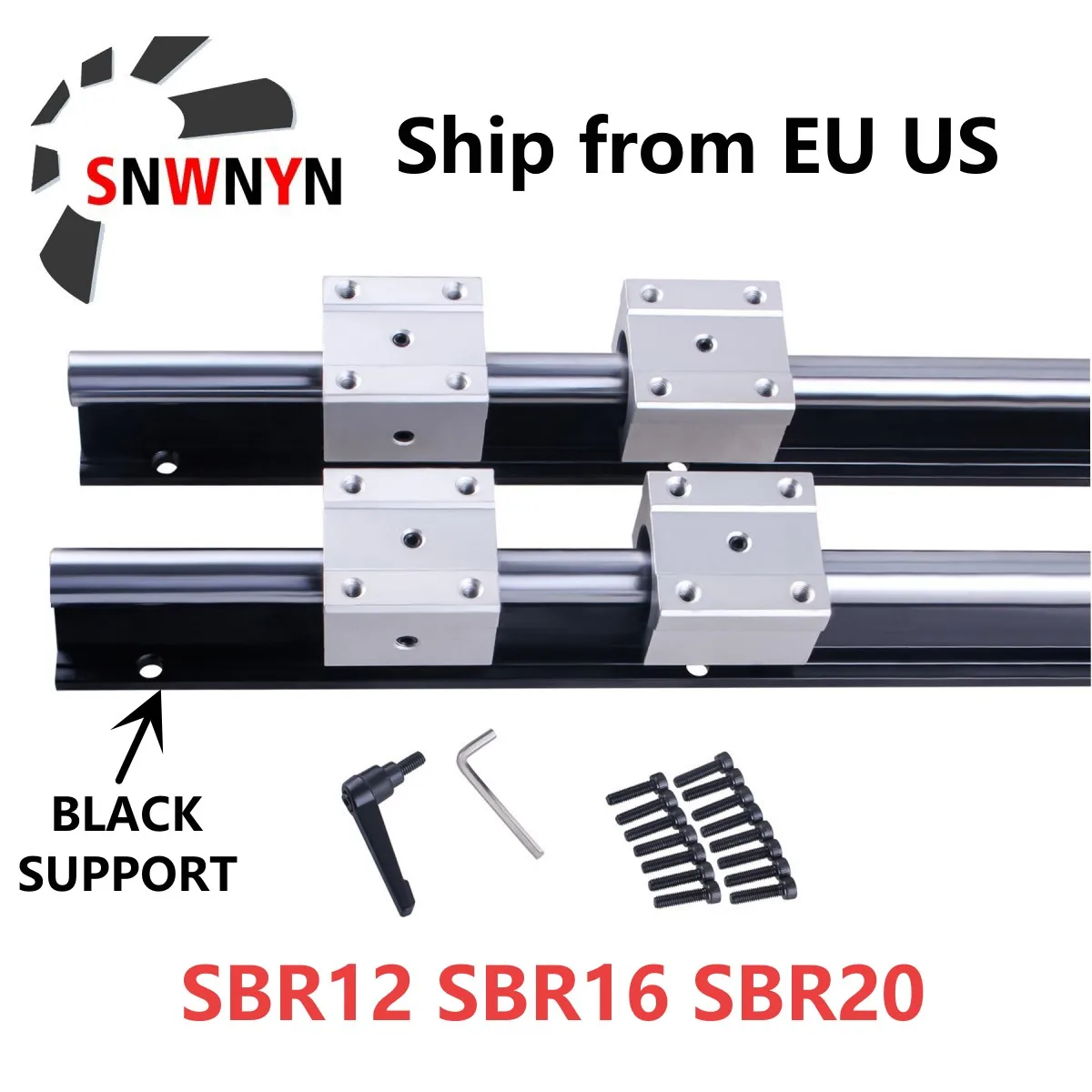 2PCS SBR12 SBR16 SBR20 Linear Rail Guide + 4 Pcs SBR12UU SBR16UU SBR20UU Sliding Blocks With Black Support For CNC Part
2PCS SBR12 SBR16 SBR20 Linear Rail Guide + 4 Pcs SBR12UU SBR16UU SBR20UU Sliding Blocks With Black Support For CNC Part