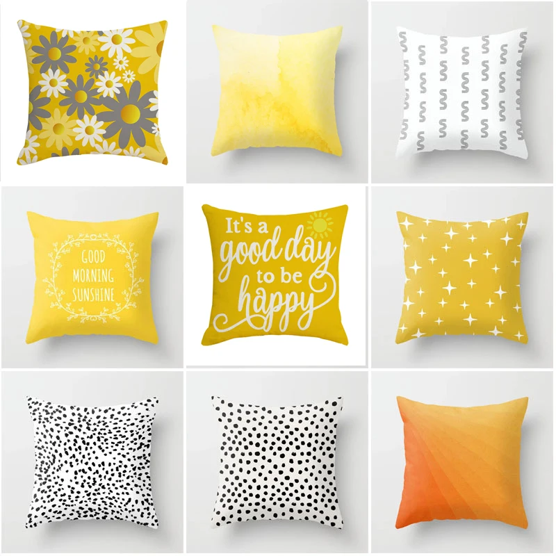 45*45cm NordicYellow Daisy Stripes Decorative Geometric Cushions Cover Polyester Pillowcase Sofa Car Home Decorative Pillow Case
45*45cm NordicYellow Daisy Stripes Decorative Geometric Cushions Cover Polyester Pillowcase Sofa Car Home Decorative Pillow Case
