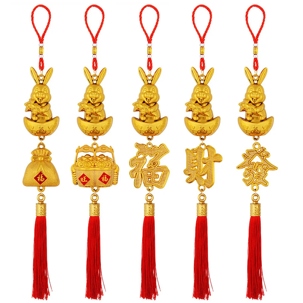 

Новогодняя китайская подвеска, праздничный декор, весенние украшения в виде кролика, узел, подвеска, кисточка, украшение, подвески на удачу