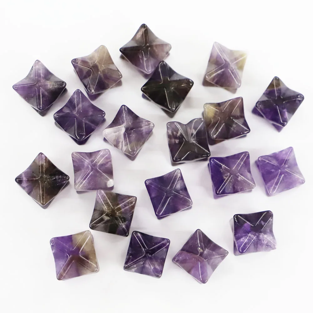 

New Natural Stone Hexagram Star Amethyst Melcaba Ornaments Energy Healing Raw Ore Mineral Samples Home Decoration Wholesale10Pcs