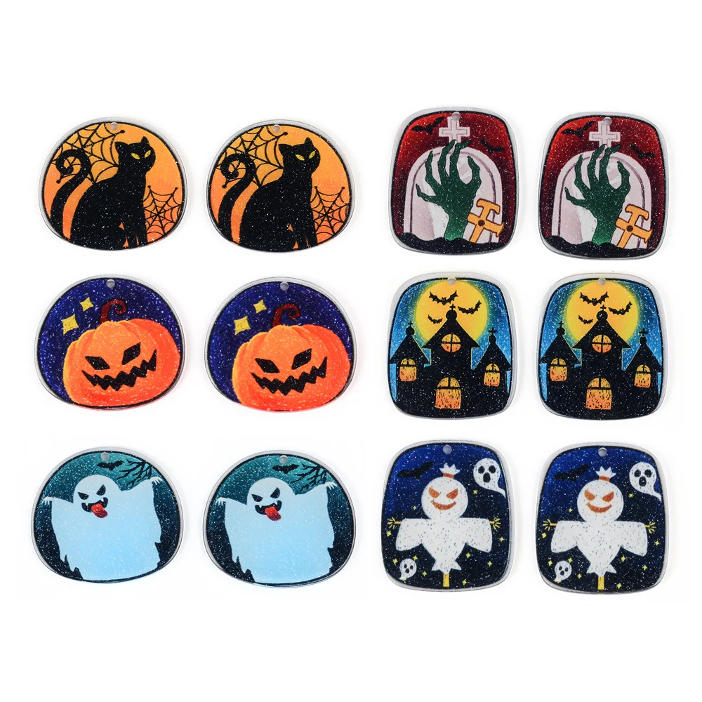 6pc Personality Halloween Pumpkin Ghost Haunted House Charms Lot Acrylic Charms Pendant For Diy Bracelet Earrings Jewelry Making
6pc Personality Halloween Pumpkin Ghost Haunted House Charms Lot Acrylic Charms Pendant For Diy Bracelet Earrings Jewelry Making