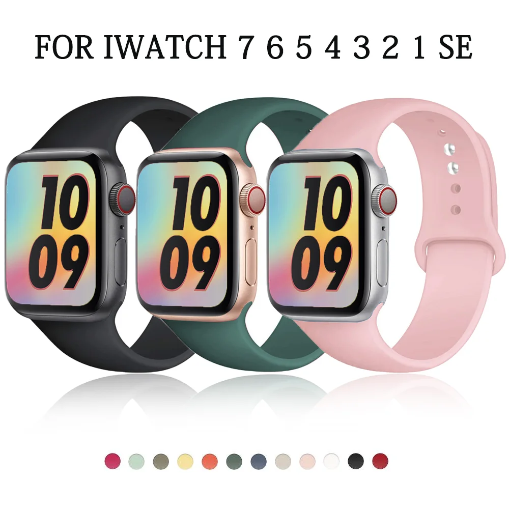 Strap For Apple Watch band 40mm 44mm 38mm 42mm pulseira smartwatch Silicone correa bracelet iWatch serie 3 SE 4 5 6 7 45mm 41mm
Strap For Apple Watch band 40mm 44mm 38mm 42mm pulseira smartwatch Silicone correa bracelet iWatch serie 3 SE 4 5 6 7 45mm 41mm