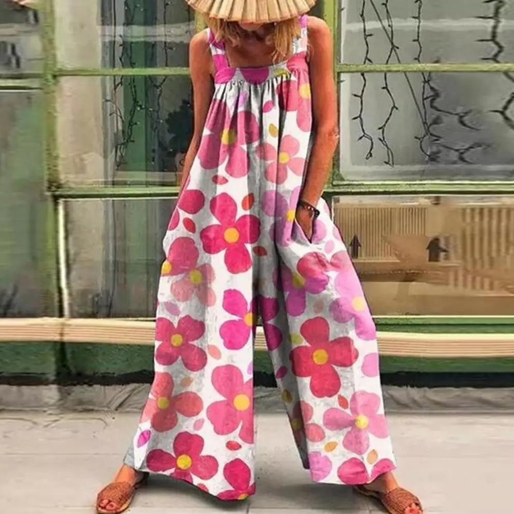 Summer Women Romper Square Neck Breathable Soft Loose Artistic Floral Print Wide Leg Sleeveless Summer Jumpsuit Female Clothes
Summer Women Romper Square Neck Breathable Soft Loose Artistic Floral Print Wide Leg Sleeveless Summer Jumpsuit Female Clothes