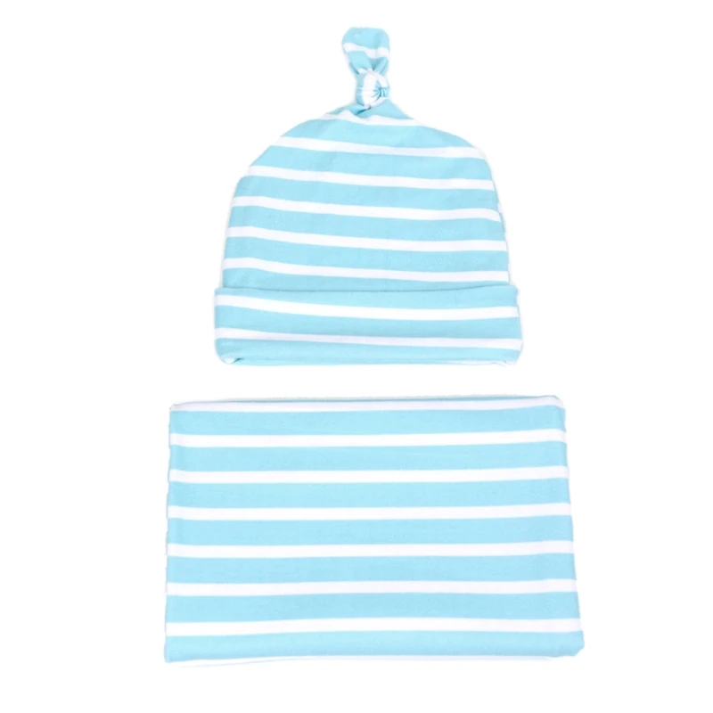 Baby Stripe Pattern Receiving Blanket+Tail Knot Hat Set Infant Muslin Swaddle Wrap Sleeping Bag Beanie for Newborn
Baby Stripe Pattern Receiving Blanket+Tail Knot Hat Set Infant Muslin Swaddle Wrap Sleeping Bag Beanie for Newborn