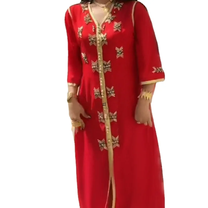 

2022 New Dubai Abayas for Women Elegant Luxury Turkey Muslim Kaftan Hijab Dress Caftan Marocain Evening Gown Islamic Clothing