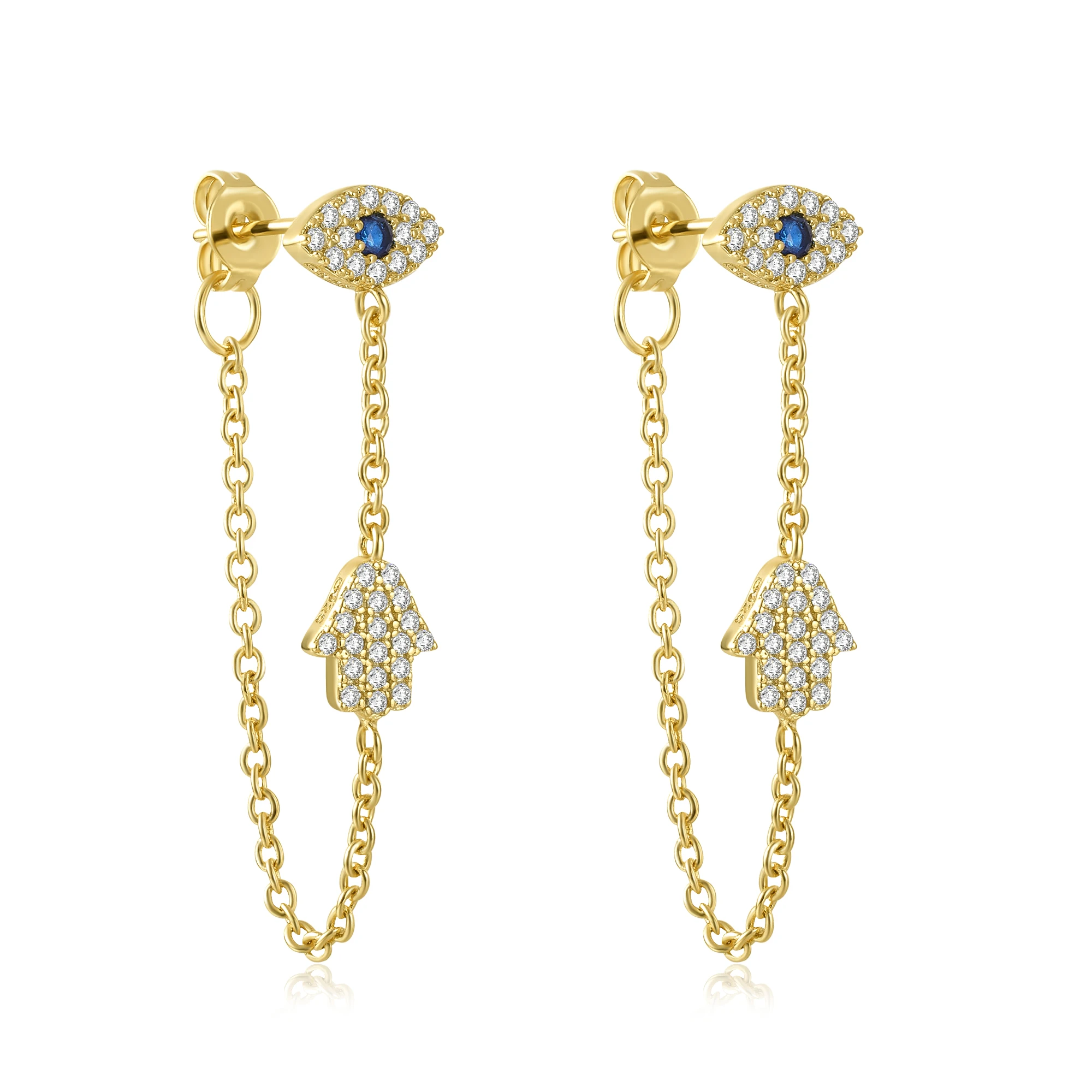 Aide Gold Color Silver Color Trendy Evil Eye Hamsa Hand Palm Charm Dangle Earrings Women Zircon Pave Long Chain Tassel Earrings
Aide Gold Color Silver Color Trendy Evil Eye Hamsa Hand Palm Charm Dangle Earrings Women Zircon Pave Long Chain Tassel Earrings
