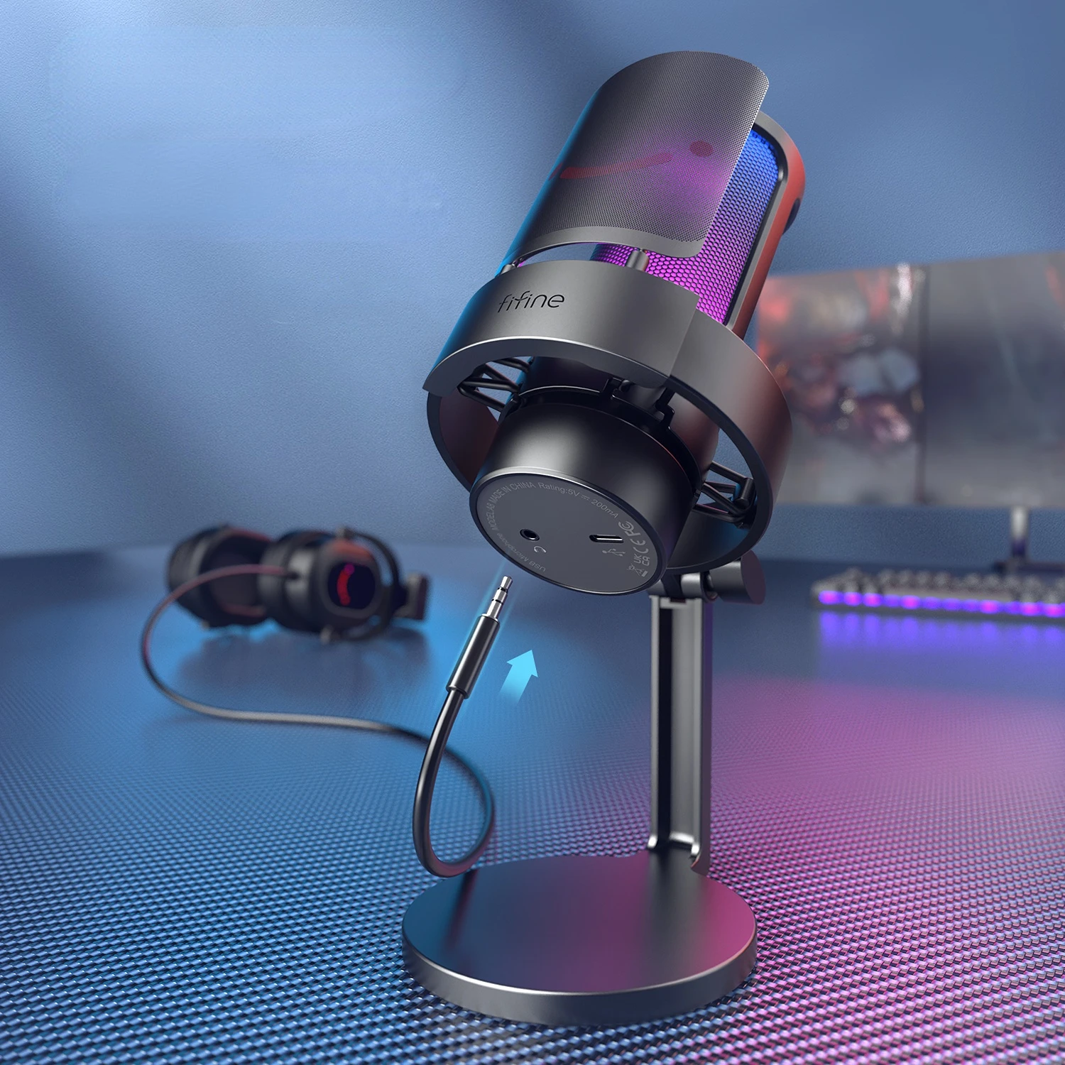 For recording and playing streaming media on PC and MAC, headphone output and touch mute button, microphone with 3 RGB modes
For recording and playing streaming media on PC and MAC, headphone output and touch mute button, microphone with 3 RGB modes