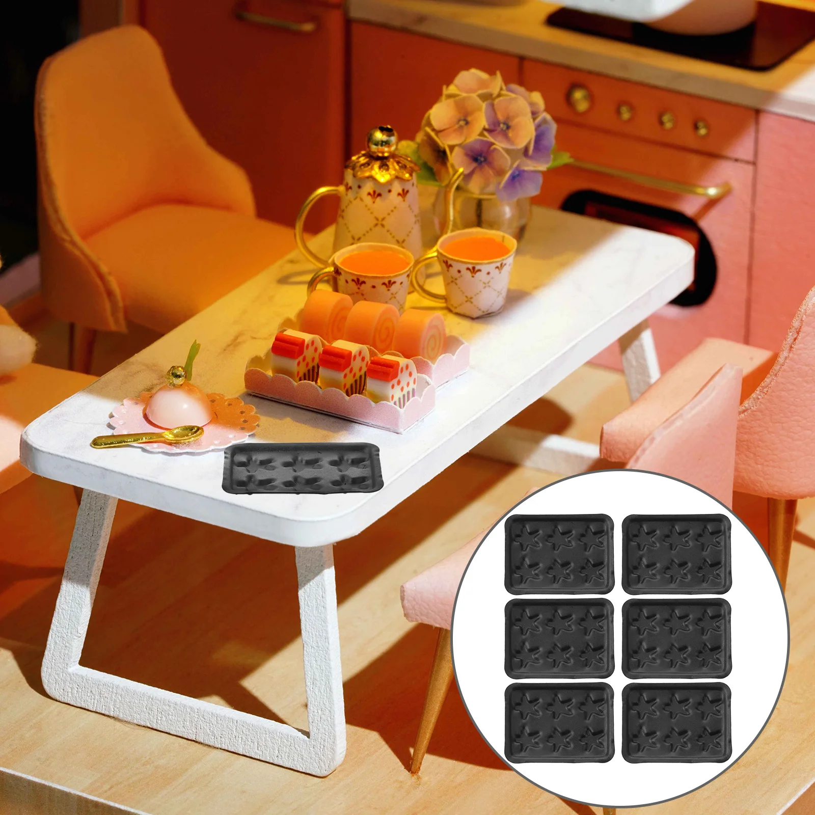 6pcs Doll House Miniature Baking Pans Mini Kitchen Accessory Baking Tray Models
6pcs Doll House Miniature Baking Pans Mini Kitchen Accessory Baking Tray Models