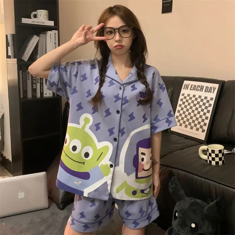 Kawaii Disney пижамы мультфильм аниме три глаза летние Пижамные наборы короткий рукав шорты Повседневная Домашняя одежда женский сон и отдых
Kawaii Disney пижамы мультфильм аниме три глаза летние Пижамные наборы короткий рукав шорты Повседневная Домашняя одежда женский сон и отдых