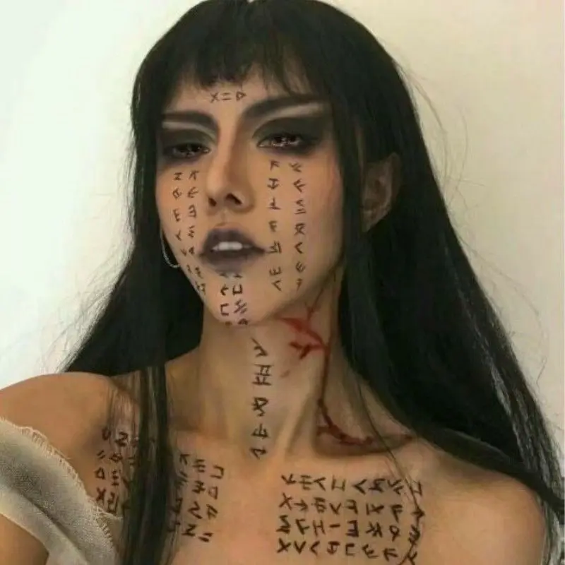 Halloween Tattoo Waterproof Temporary Tattoo Lasting Fake Tattoo Japanese Symbols Face Tattoo Goth Horrifying Tattoo Sticker
Halloween Tattoo Waterproof Temporary Tattoo Lasting Fake Tattoo Japanese Symbols Face Tattoo Goth Horrifying Tattoo Sticker