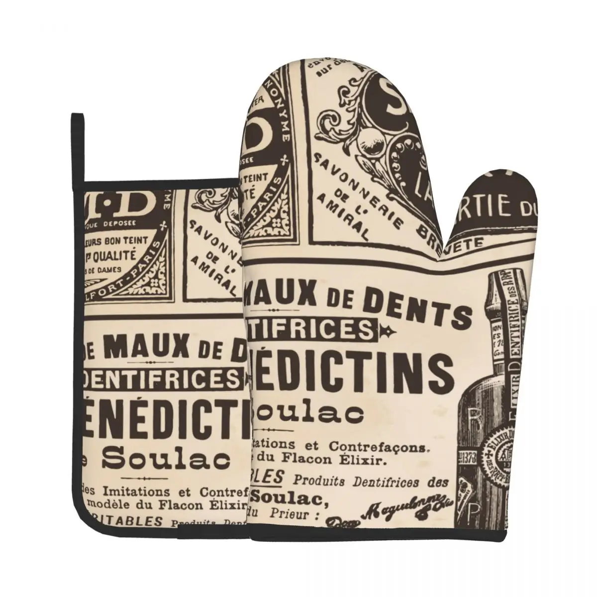 French Vintage Newspaper Kitchen Gloves Baking Oven Cooking Oven Mitts Thickened Potholder Mat BBQ Gloves Microwave Insulation
French Vintage Newspaper Kitchen Gloves Baking Oven Cooking Oven Mitts Thickened Potholder Mat BBQ Gloves Microwave Insulation