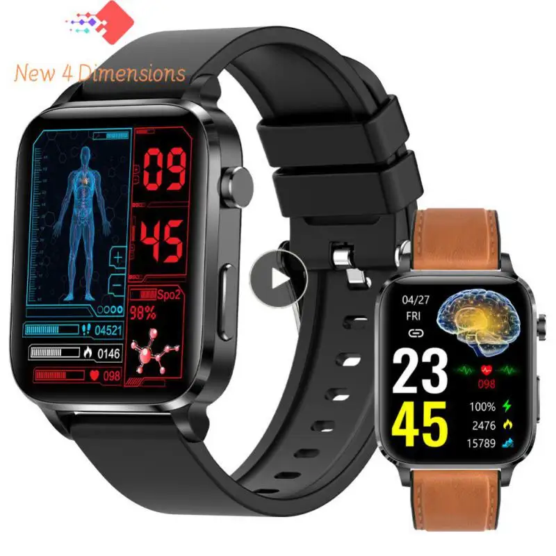 

2023 1.7inch Smart Watch F100 Smart Bracelet Blood Glucose Spo2 Bp Smartwatch Watch For Men 24h Heart Rate Health Monitoring