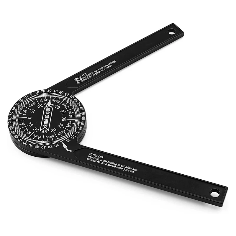 New 360 Degree Aluminum Miter Saw Protractor Woodworking Measuring Angle Positioning Gauge Tools Angle Finder
New 360 Degree Aluminum Miter Saw Protractor Woodworking Measuring Angle Positioning Gauge Tools Angle Finder