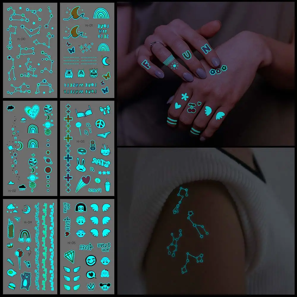 Luminous Temporary Tattoos Cute Rainbow Small Tattoo Sticker for Finger Wrist Fake Tatoo for Women Tattoo Temporary Waterproof
Luminous Temporary Tattoos Cute Rainbow Small Tattoo Sticker for Finger Wrist Fake Tatoo for Women Tattoo Temporary Waterproof