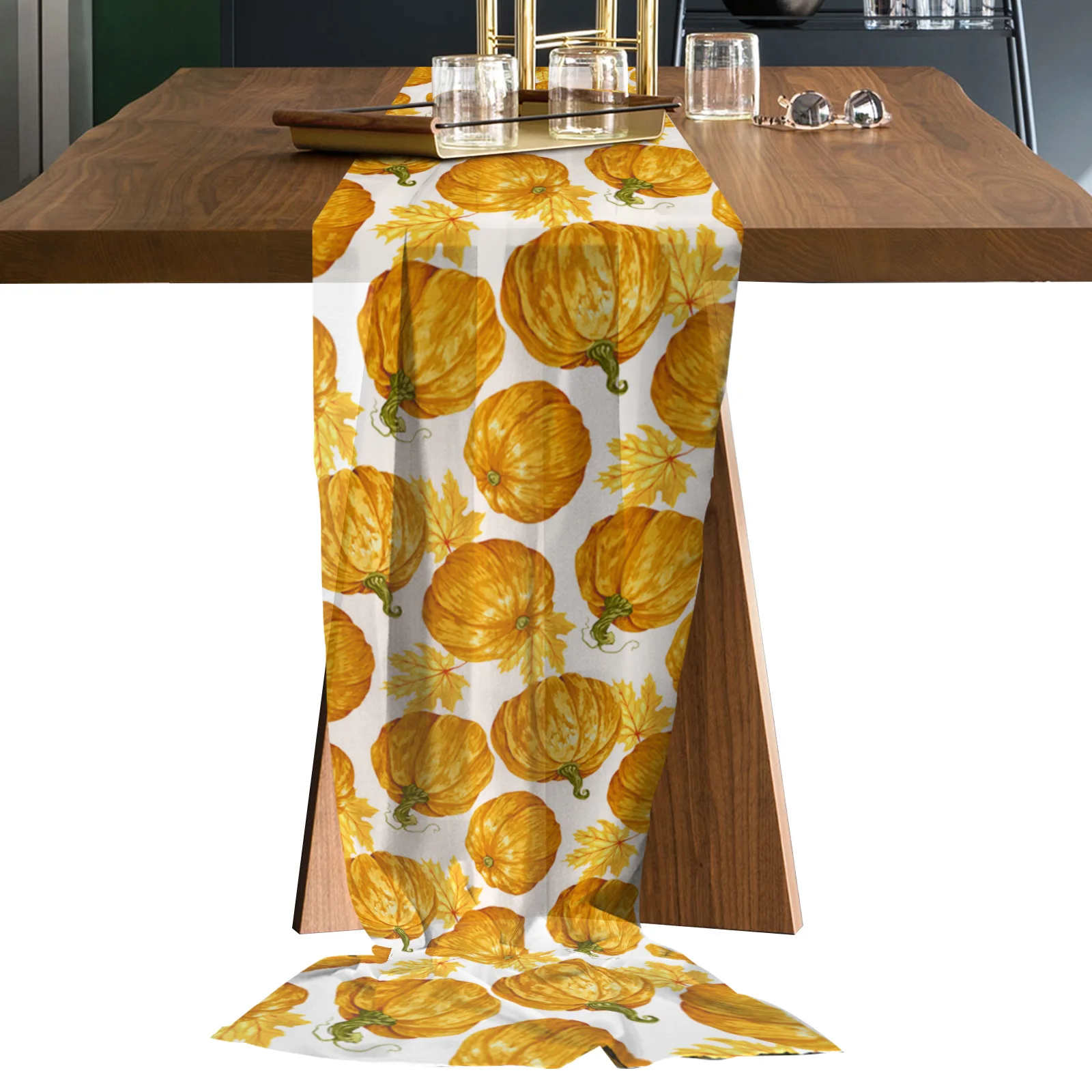 Fall Orange Pumpkin Maple Texture Sheer Chiffon Luxury Table Runner Dinning Table Wedding Decor Gauze Table Cloth Table Runners
Fall Orange Pumpkin Maple Texture Sheer Chiffon Luxury Table Runner Dinning Table Wedding Decor Gauze Table Cloth Table Runners