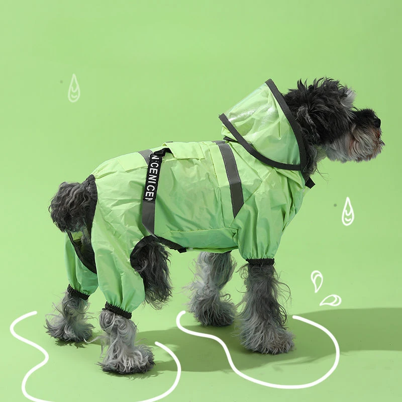 

Dog Raincoat Four Legged Waterproof All Inclusive Teddy Bear Firewood Small and Medium-sized Pet Rain God