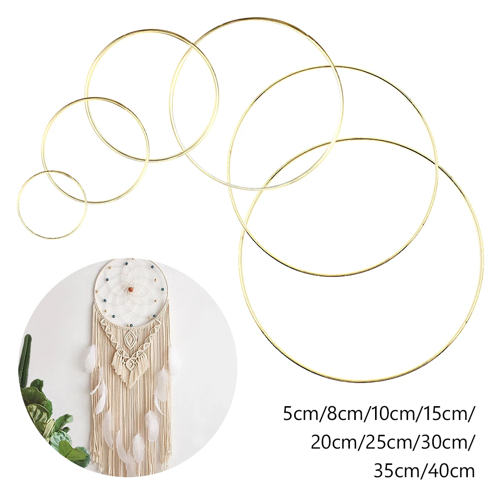 10Pcs Handmade DIY Crafts Home Wedding Hoop Ring Floral 5cm-40cm Gold Metal Hanging Wind Chimes Decor Decorations Macrame Wreath
10Pcs Handmade DIY Crafts Home Wedding Hoop Ring Floral 5cm-40cm Gold Metal Hanging Wind Chimes Decor Decorations Macrame Wreath