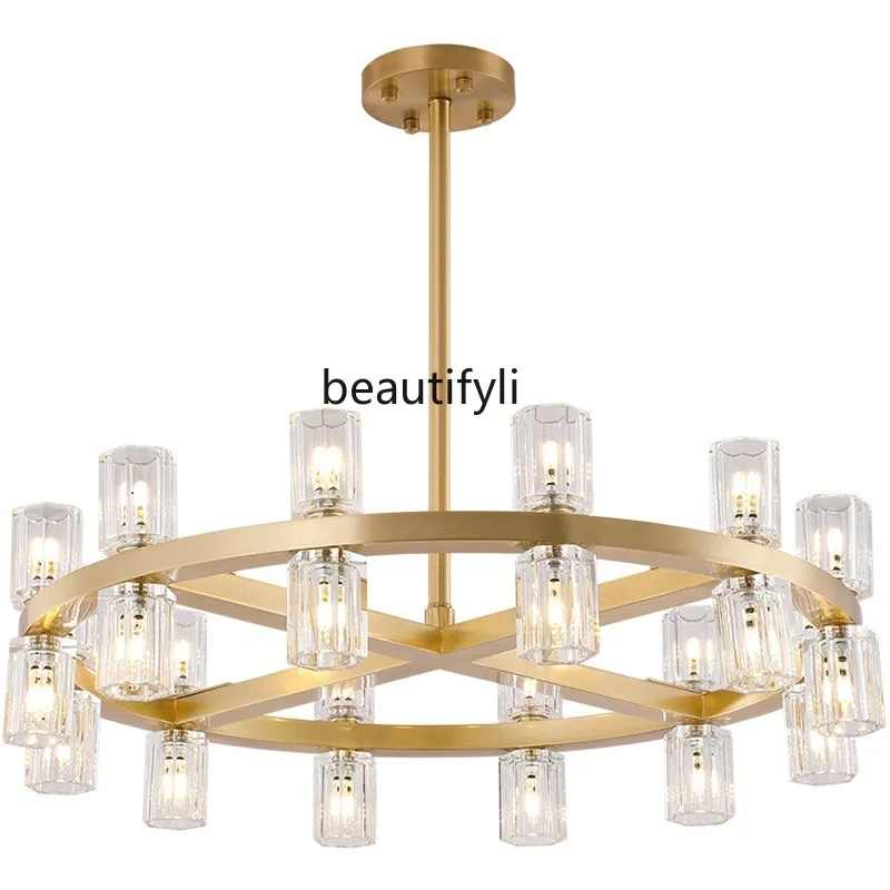 HJ Crystal Chandelier Post-Modern Light Luxury Living Room Dining Room Model Room Copper Creative Decorative Lamp
HJ Crystal Chandelier Post-Modern Light Luxury Living Room Dining Room Model Room Copper Creative Decorative Lamp