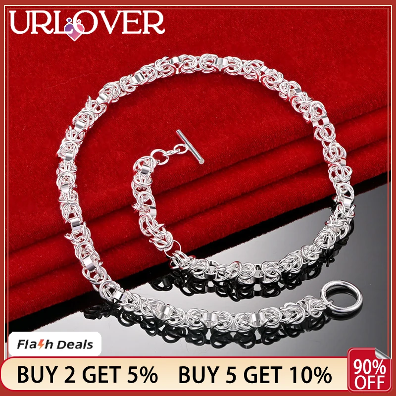 URLOVER 925 Stamp Silver Color Man Necklace For Woman High Quality Geometry Chain Party Wedding Birthday Gift Fashion Jewelry
URLOVER 925 Stamp Silver Color Man Necklace For Woman High Quality Geometry Chain Party Wedding Birthday Gift Fashion Jewelry