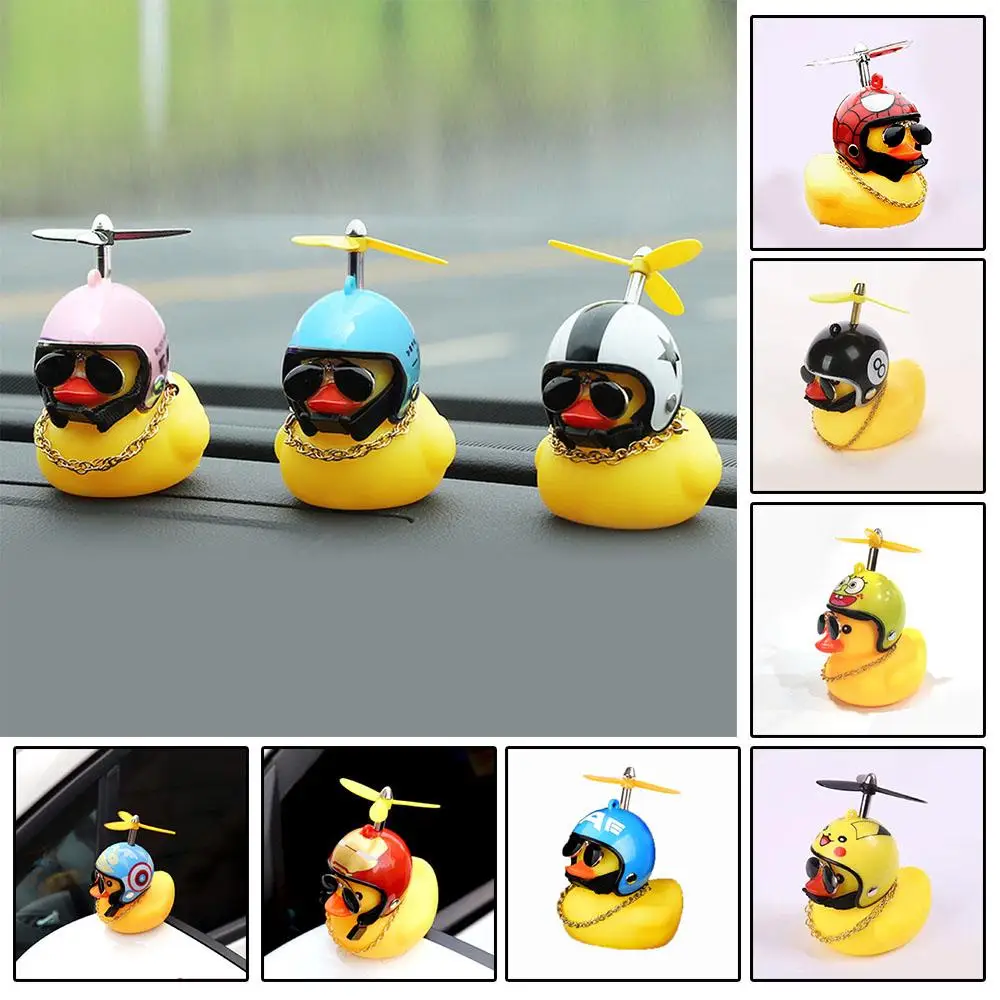 Car Broken Wind Helmet Small Yellow Duck with Helmet Car Ornaments Riding Cycling Decoration Accesorios Para Auto Interior 
Car Broken Wind Helmet Small Yellow Duck with Helmet Car Ornaments Riding Cycling Decoration Accesorios Para Auto Interior