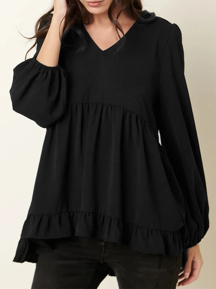 ZANZEA Fahsion Women Spring Blouse V Neck Long Sleeve Top 2022 Lady Solid OL Ruffled Tunic Casual A Line Blusa Chemise Oversized
ZANZEA Fahsion Women Spring Blouse V Neck Long Sleeve Top 2022 Lady Solid OL Ruffled Tunic Casual A Line Blusa Chemise Oversized