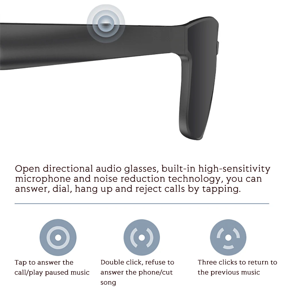 Bluetooth Sunglasses Wireless Music Glasses Lens Portable Outdoor Noise Reduction Open Headphone Blue
Bluetooth Sunglasses Wireless Music Glasses Lens Portable Outdoor Noise Reduction Open Headphone Blue