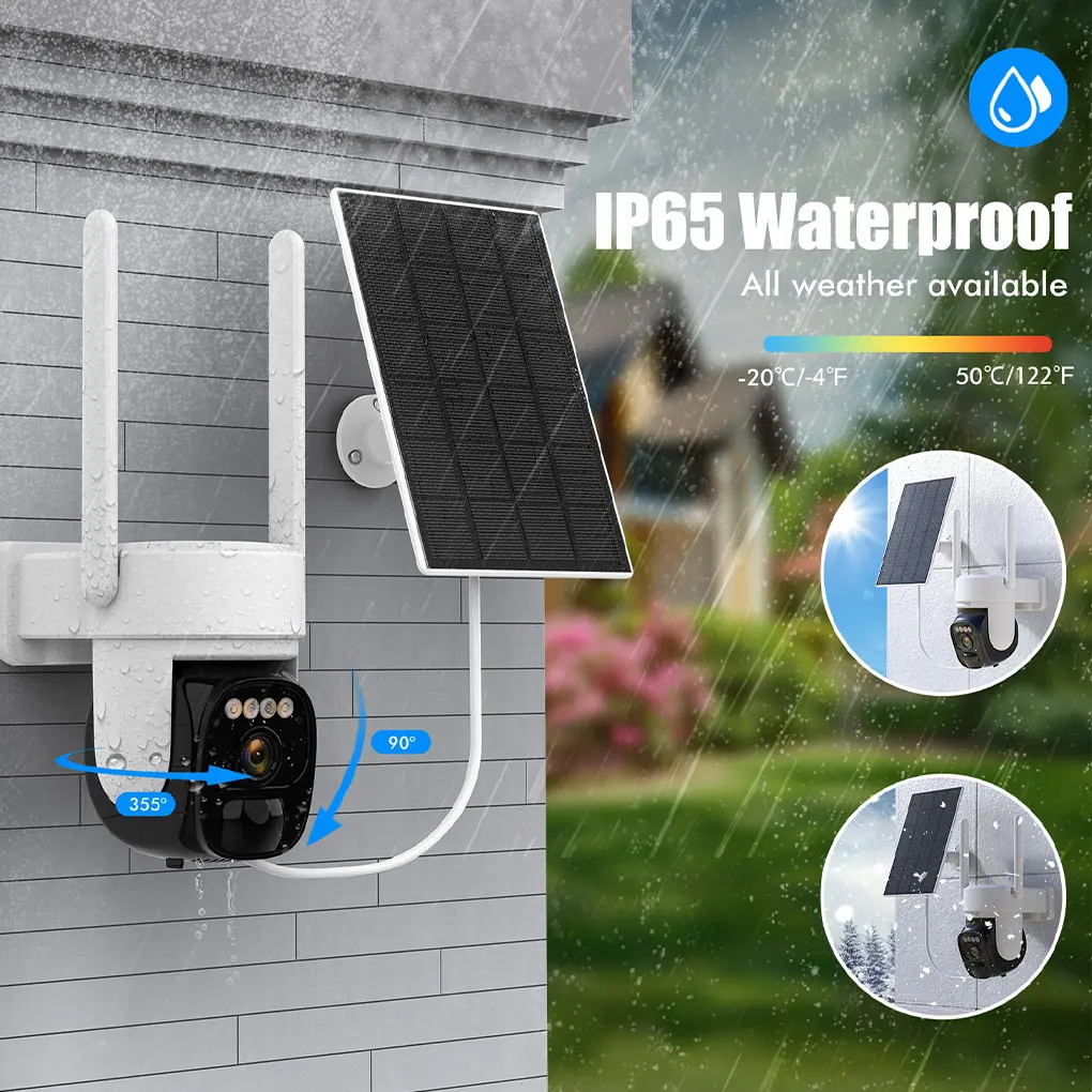 Outdoor Wireless Cameras Wide-Angle Lens HD Live Streaming Smartphone App Solar Security Cameras
Outdoor Wireless Cameras Wide-Angle Lens HD Live Streaming Smartphone App Solar Security Cameras