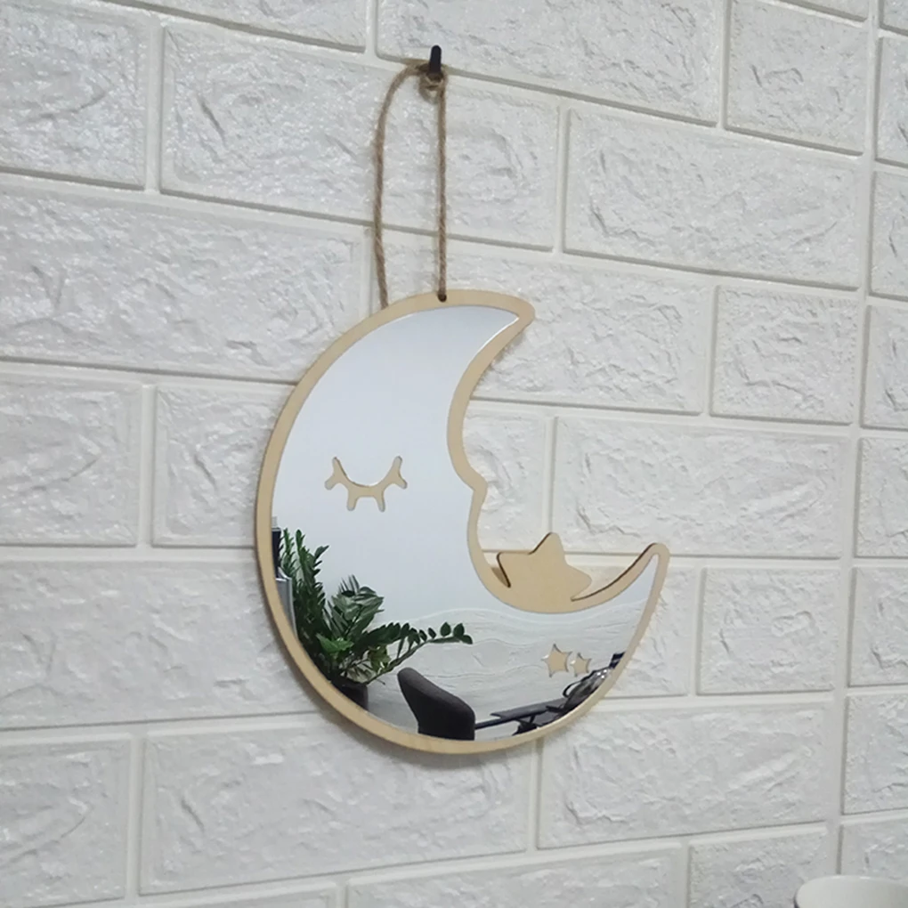 1pc Wooden Acrylic Moon Shape Hanging Mirror Lovely Art Decorative Makeup Dressing Mirror Children Room Home Ornaments Decor
1pc Wooden Acrylic Moon Shape Hanging Mirror Lovely Art Decorative Makeup Dressing Mirror Children Room Home Ornaments Decor