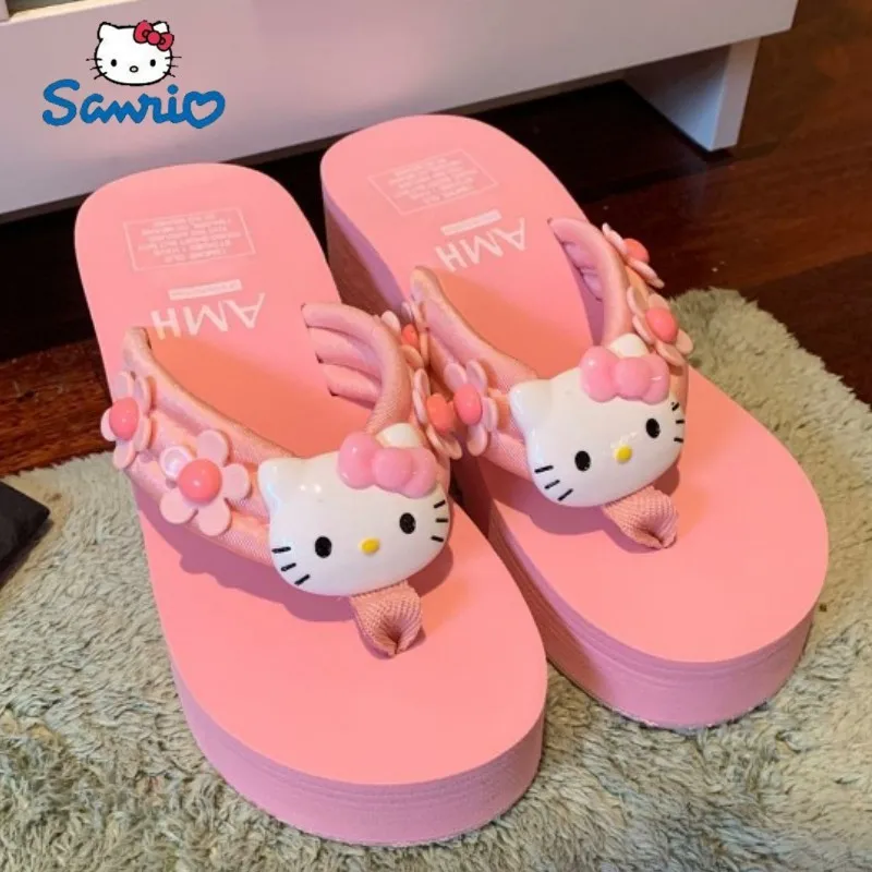 Sanrio Hello Kitty Slippers Y2k Kawaii Cartoon Sandals Fashion Platform Shoes Girl Wedge Women Flip Flop High Heels Slippers
Sanrio Hello Kitty Slippers Y2k Kawaii Cartoon Sandals Fashion Platform Shoes Girl Wedge Women Flip Flop High Heels Slippers