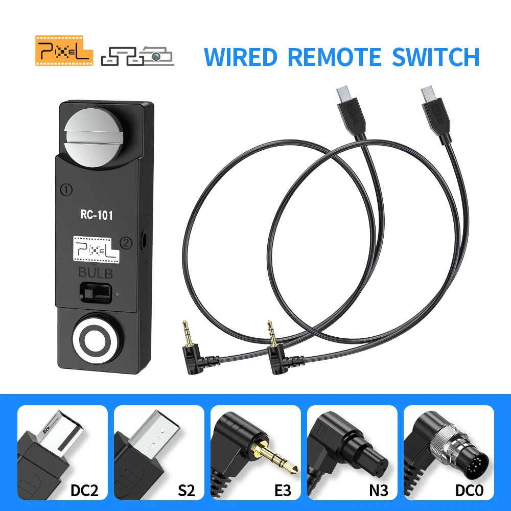 

Pixel RC-101 Wire Remote Control Timer and Trigger Shutter Release (DC0 DC2 N3 E3 S2)Cable for Sony Nikon Canon Camera