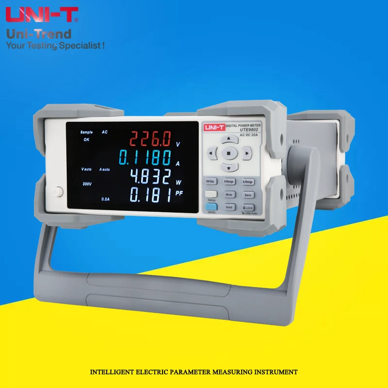 

UNI-T AC/DC intelligent electric parameter measuring instrument; voltage/current/power factor/frequency measurement UTE9802
